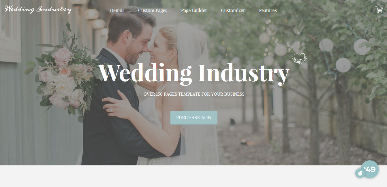 Wedding industry wordpress theme